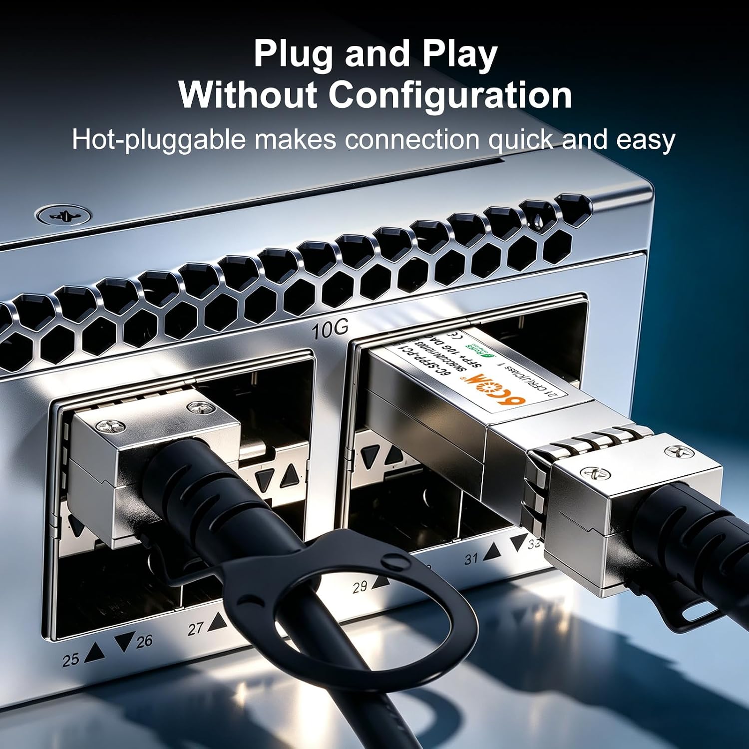 10G SFP+ DAC Cable, 1 M (3.3ft) Passive Twinax Cable, Direct Attach Copper, SFP+ to SFP+, 10GBASE-CU Cable for Cisco, Ubiquiti, D-Link, Supermicro, Netgear, Mikrotik, 1 Meter