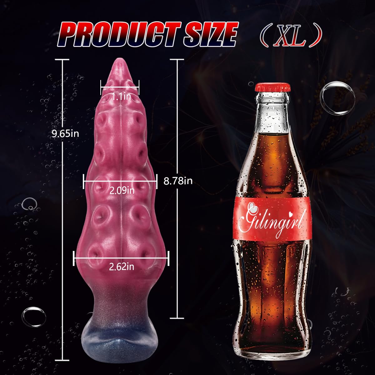 Gilingirl Tentacle Dildo Anal Plug,Silicone Butt Plug for Safe Penetration,Adult Anal Sex Toy Monster Dildo,Wearable Fantasy Toy Prostate Plug for Men Women Couple Gay (Red&Black, Small-6.4in): Red&black X-Large-9.65in