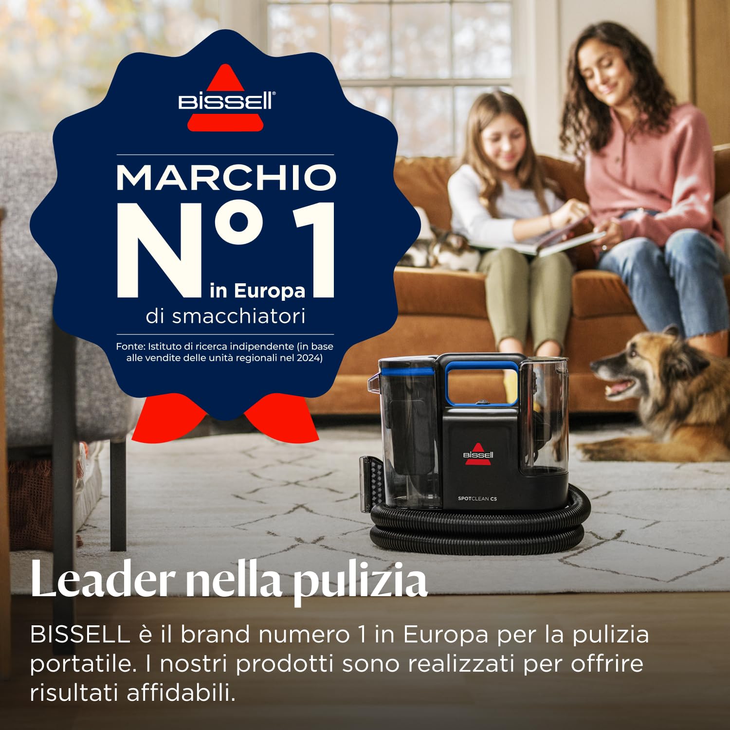 BISSELL SpotClean C5, Lavatappeti, Pulitore Macchie con Sistema Triple Action, Lava Tappezzeria per Tappeti, Auto, Divani, Moquette, Materassi e Altro, Lavatappezzeria, Potente Motore da 400W, 3861N