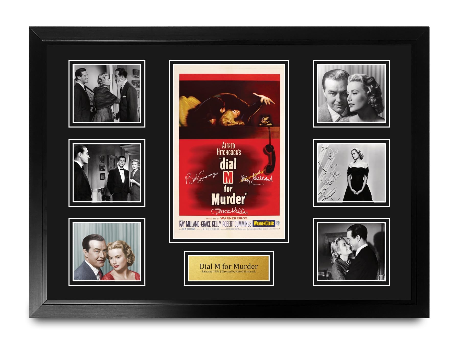 HWC Trading Dial M for Murder Podpisany Plakat Filmowy A2 Deluxe w Ramie