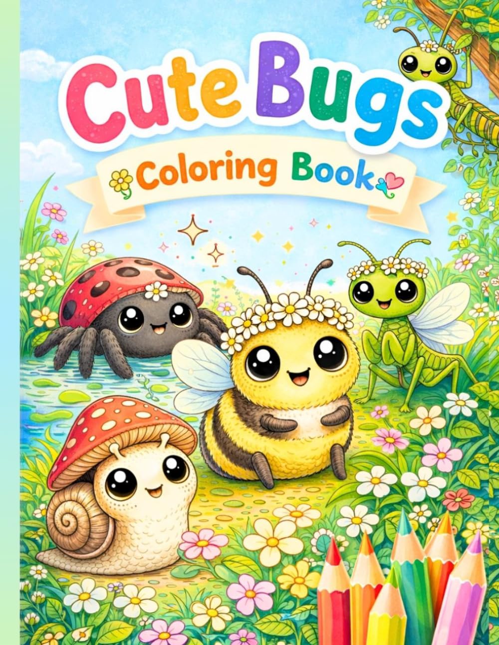 Cute Bugs Coloring Book: Fun & Relaxing Coloring Adventures for Kids Ages 3–8 | Adorable Insects, Easy Pages & Big Bold Designs