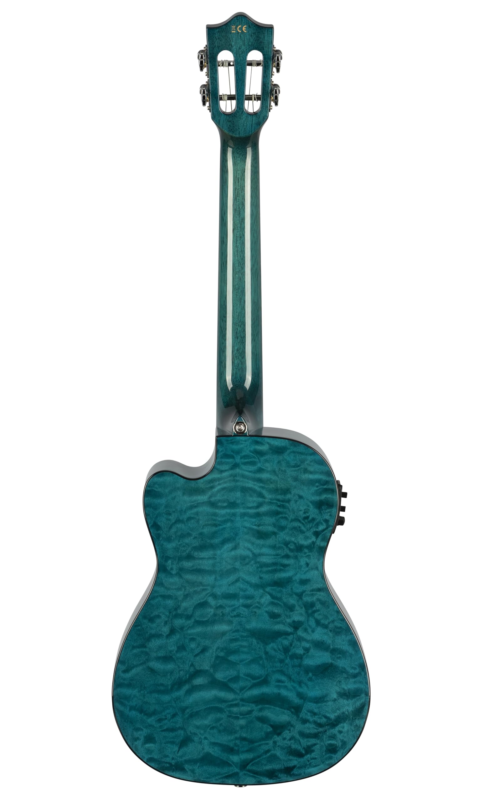 Lanikai Quilted Maple Blue Stain Baritone A/E Ukulele with Foam Case (QM-BLCEB) - Image 2