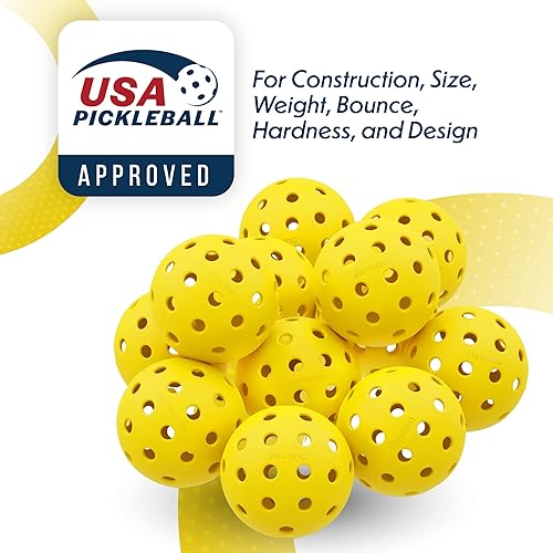 Miniatura 7 de Outdoor Pickleball Balls USAPA Approved 6, 12 & 48 Packs Professional for Sanctioned Tournament Play 40 Holes & Specifically Designed for Outdoor