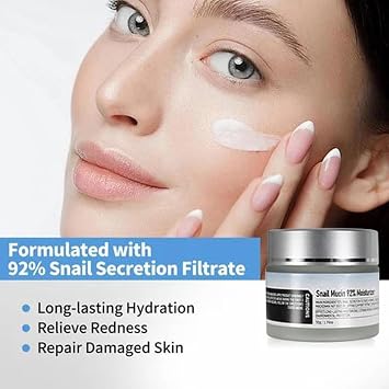 Snail Mucin 92% Moisturizer Daily Face Gel Cream, Snail Mucin 92% Hydrating Repair Face Cream for Dry & Sensitive Skin, Advanced Snail 92 All In One Cream, Firming Skin (1Pcs)