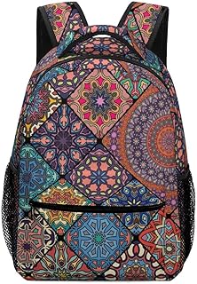 Vantaso Mochila Bolsas Escolares Laptop Casual Bolsa Vintage Retrô Mandala Xadrez Tartã Listrado para Meninos Meninas Crianças Homens Mulheres Mochila Bolsa de Ombro, Color253, standard