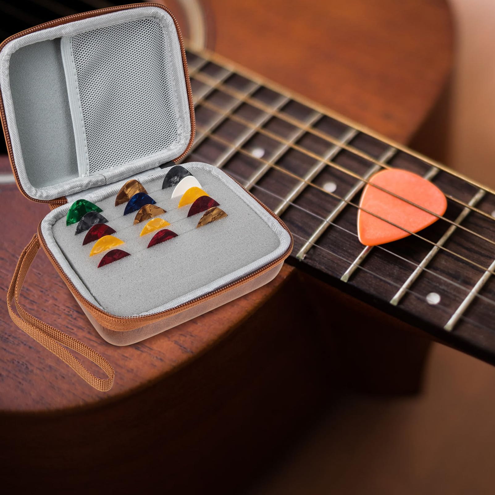 VICASKY 3juegos Púas De Guitarra Multipropósito Con Estuche De Almacenamiento Set De Púas De Aleatorios Accesorio Práctico Para Guitarra y Ukelele