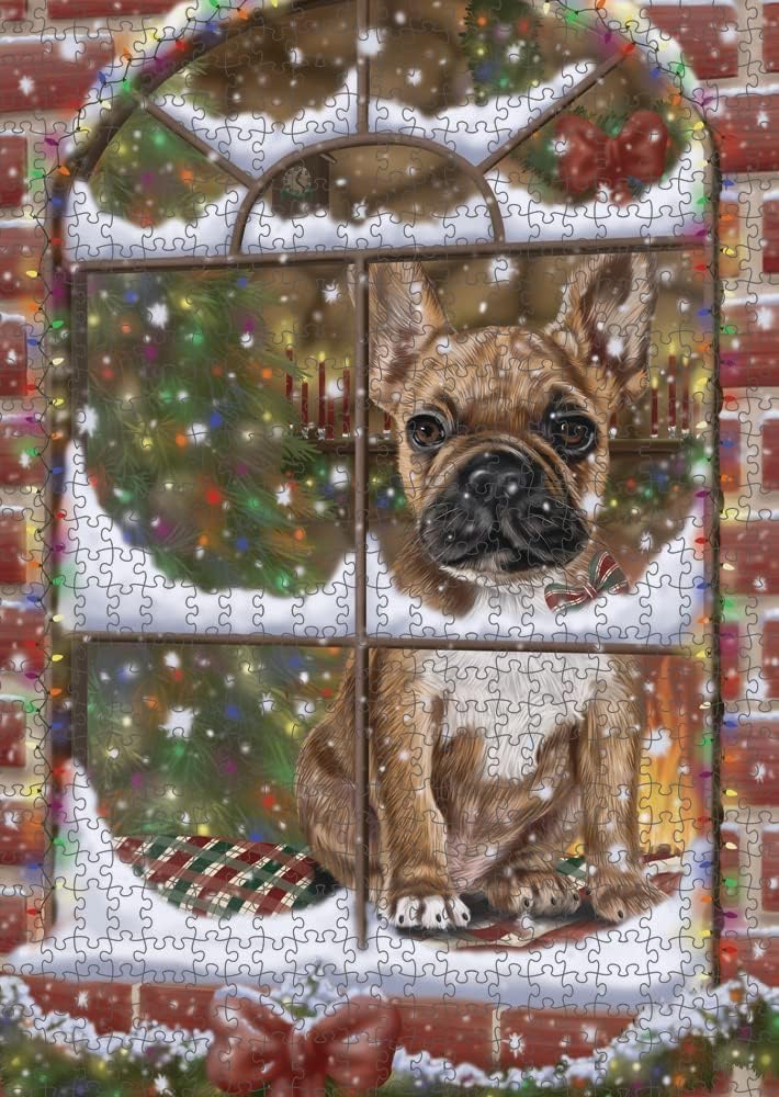 Please Come Home for Christmas French Bulldog Dog Jigsaw Puzzle for Adults - Animal Printed Interlocking Puzzle Game Artwork - Gift for Dog Lover's -1000 Pcs 29.5"x19.7", PZLE57250