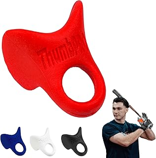 ThumbPRO 野球 サムガード - バッティングエイド & グリップエンハンサー - 刺すことを減らし、スイングを改善 - 野球&ソフトボール用 - すべてのレベル、左手/右手 - 3サイズ (ラリーレッド、ミディアム)