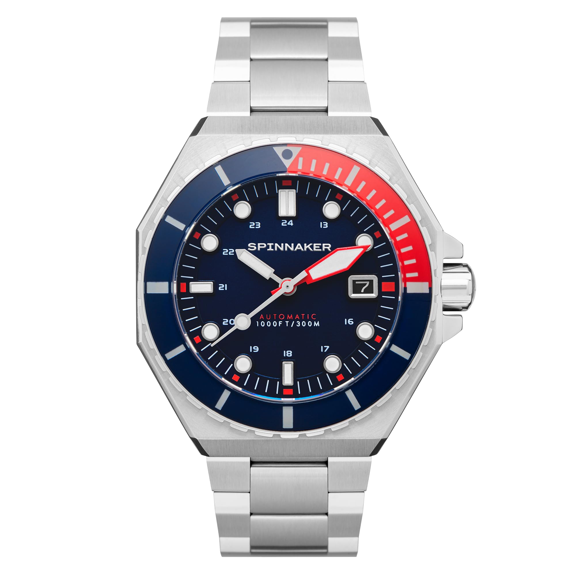 Spinnaker para hombre 44 mm Dumas Automático 3 Agujas Reloj con Correa de Acero Inoxidable Sólido SP-5081