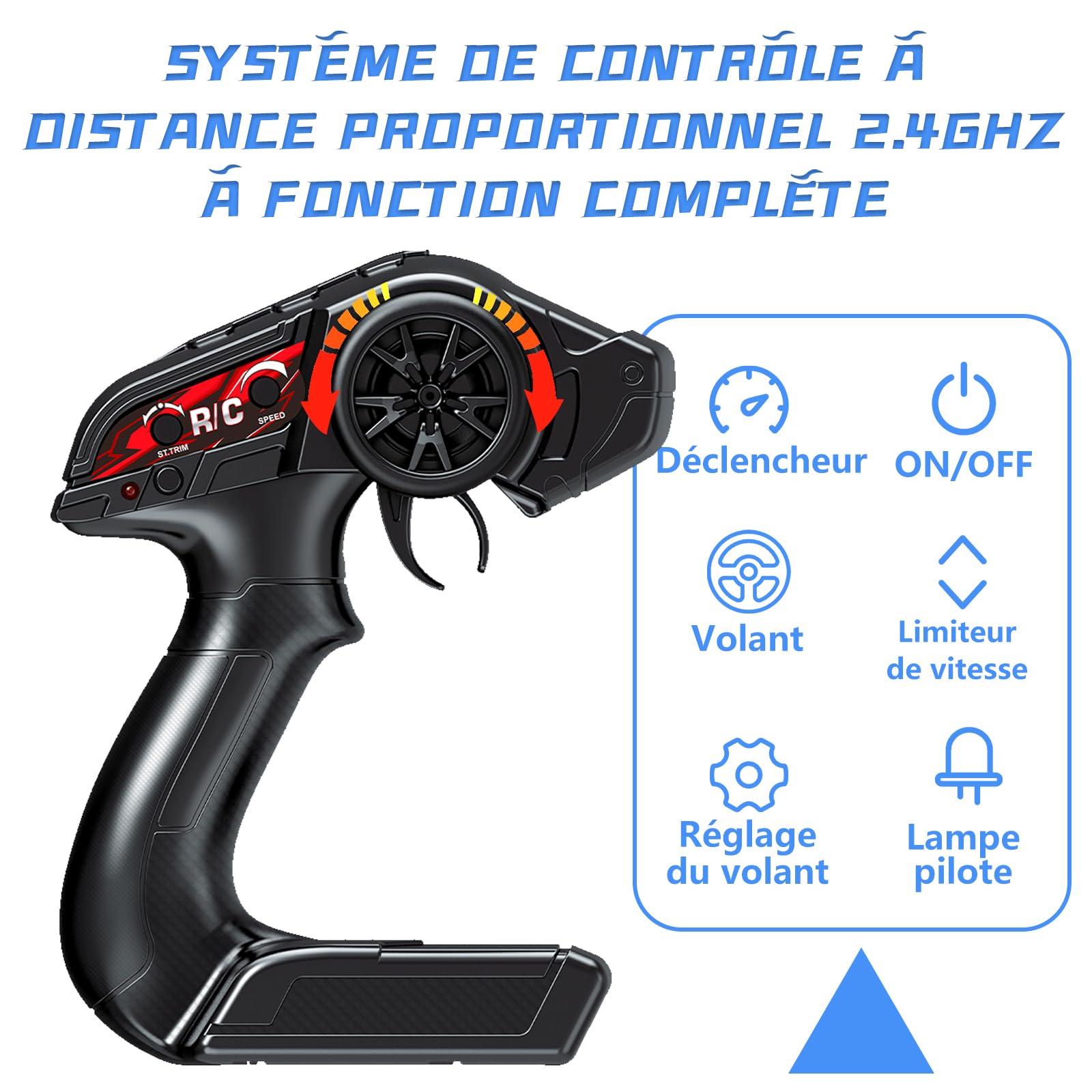 JONRRYIN Voiture Télécommandée, 1:18 4WD RC Voiture Radiocommandées avec 2 Batterie 60 Minutes, 2.4 GHz Tout Terrain Rapide Voiture, Jouet Monster Truck pour Enfant Adulte Anniversaire Cadeau