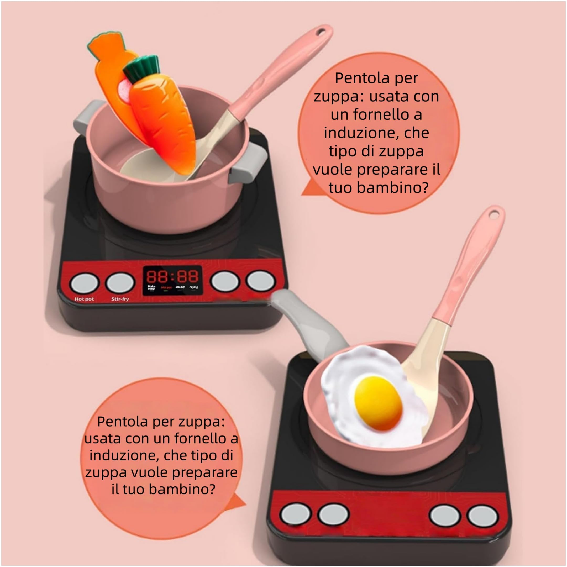 Set da Cucina Giocattolo per Bambini 110 Pezzi, Utensili da Chef per Giochi di Ruolo, Pentole e Padelle, Alimenti Giocattolo, Accessori Cucina Montessori per Bambini 3-8 Anni (Blu 83 pezzi)