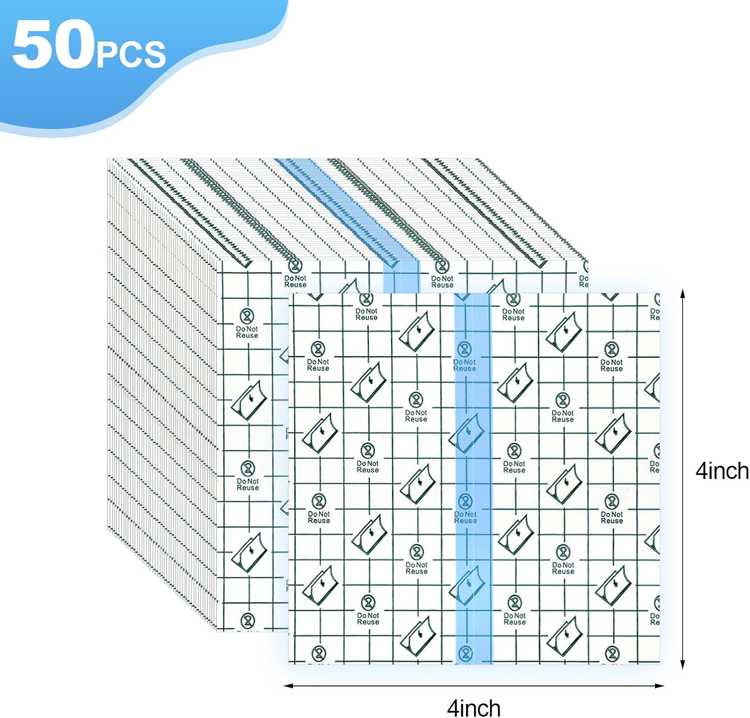 50 Pieces Transparent Stretch Adhesive Bandage Large Waterproof Transparent Film for Tattoo Initial Healing and Skin Repair (4x4 Inch) - Image 2