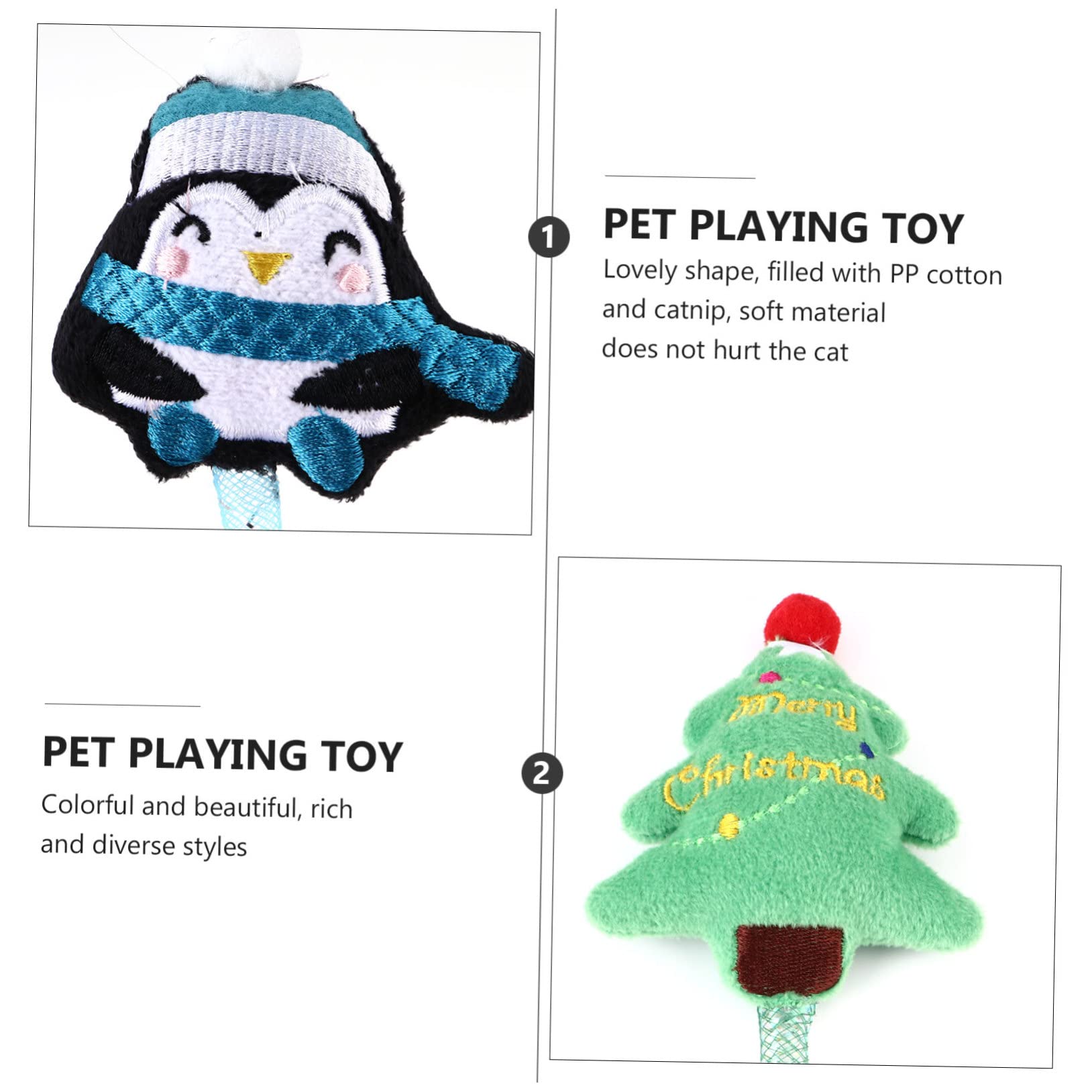 POPETPOP Lot De 3 Jouets Interactifs pour Chat Thème De Noël Clochette Et Jeu pour Chat 3 Pièces X 3