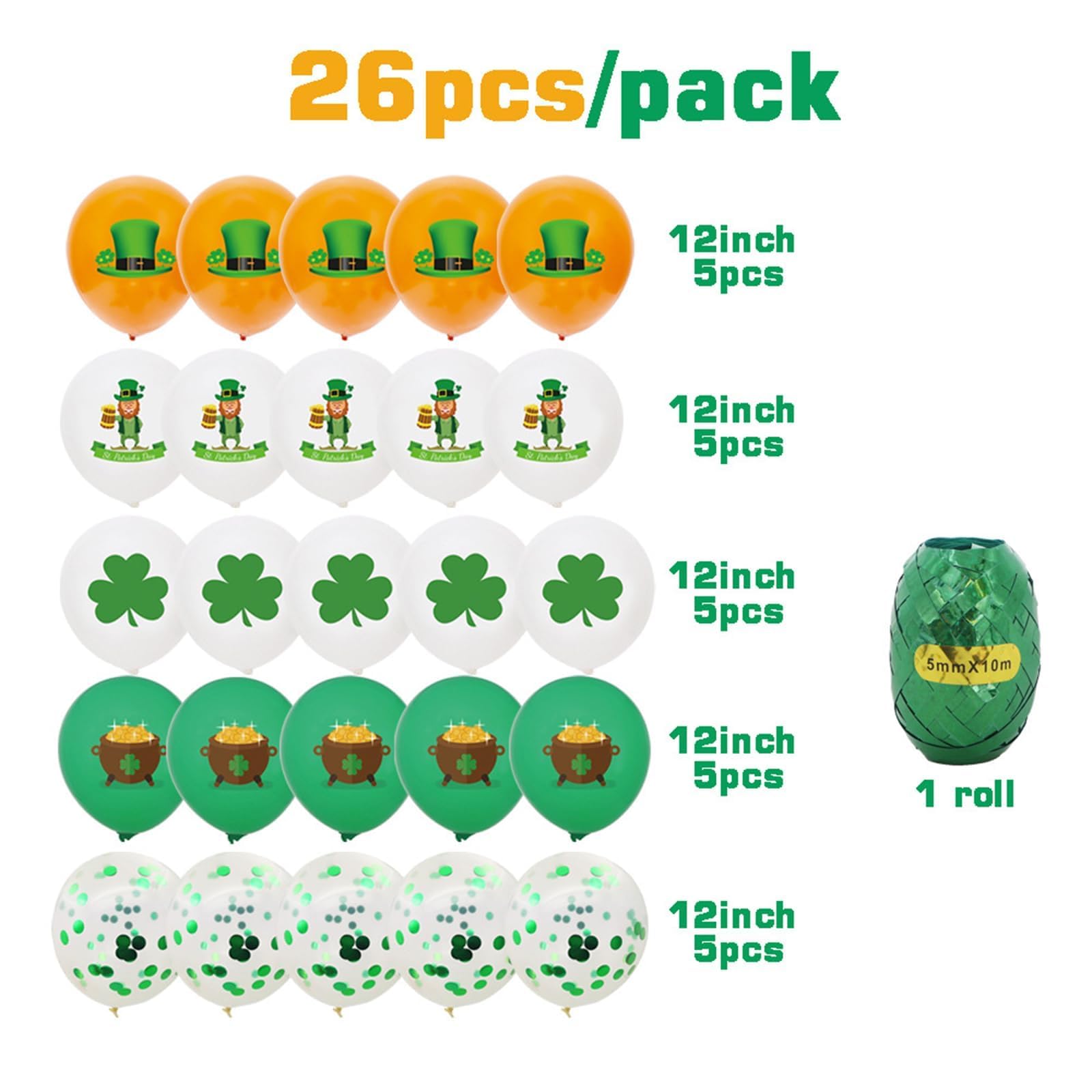 25pcs St Patricks Day Decorations Balloons 12inch - Image 2
