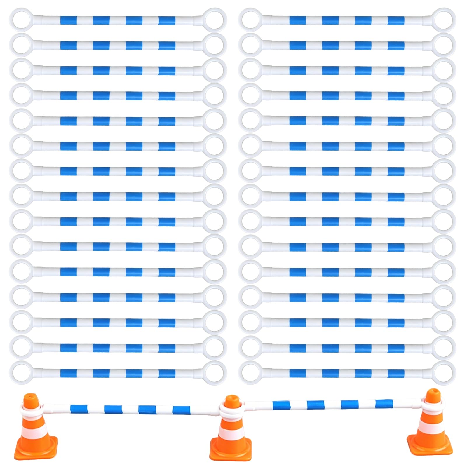MUYAPAY 32 PCS Traffic Cones Realistic Depiction of Details Mini Cones Recreating Authentic Traffics Scenes Traffic Cone for Micro Landscape Sand Table Street Signs Engineering Road(Connecting Poles)