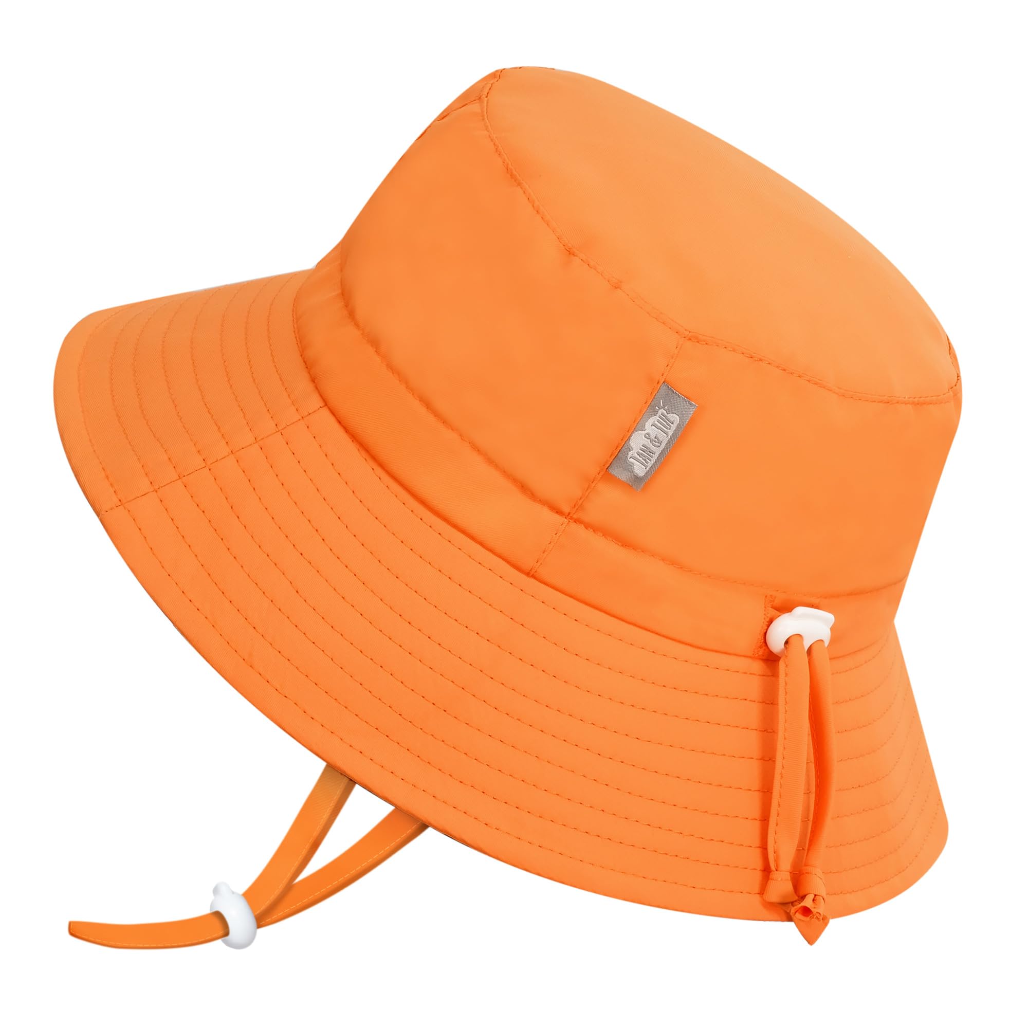 Jan & Jul Bright Orange Quick Dry Bucket Hat For Swimming, Beach Hat With Sun Protection For Toddlers (M: 6-24 Months, )