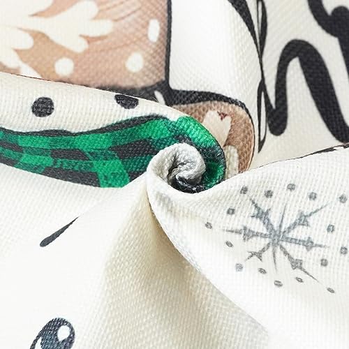 Miniatura 6 de ONWAY Juego de 4 fundas de almohada de rayas navideñas de 18 x 18 pulgadas, juego de 4 guantes de muñeco de nieve, renos, almohadas de rayas verdes,