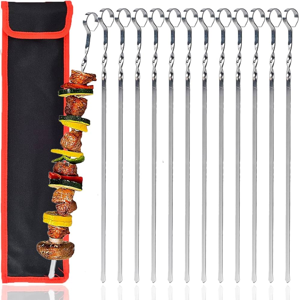 Kabob Skewers Stainless Steel Bbq Barbecue Skewer Flat, 46 OFF