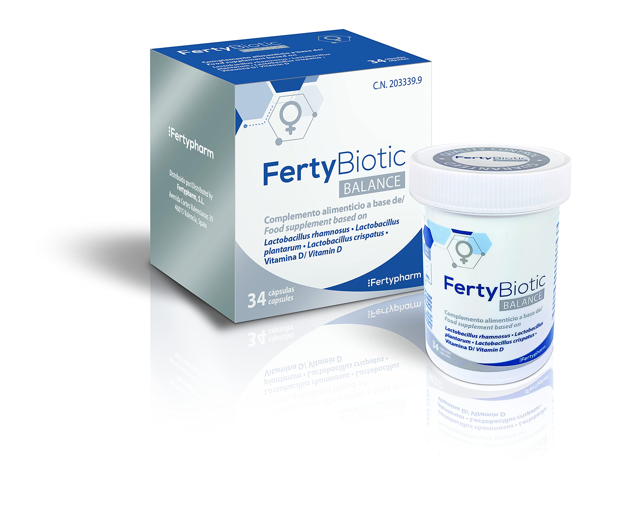 FERTYBIOTIC BALANCE | Complemento alimenticio | Probióticos y Vitamina D | Contiene 34 cápsulas