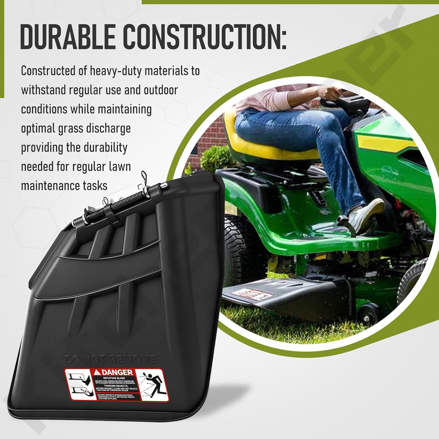 auc11996 discharge chute kit compatible with john deere d 100 105 110 120 130 140, e 100 110 120, x 126 166, z 225 245, la 115 125 135, for 42" 48" lawn tractors gy22100, gy20443, gy21901, gy22029