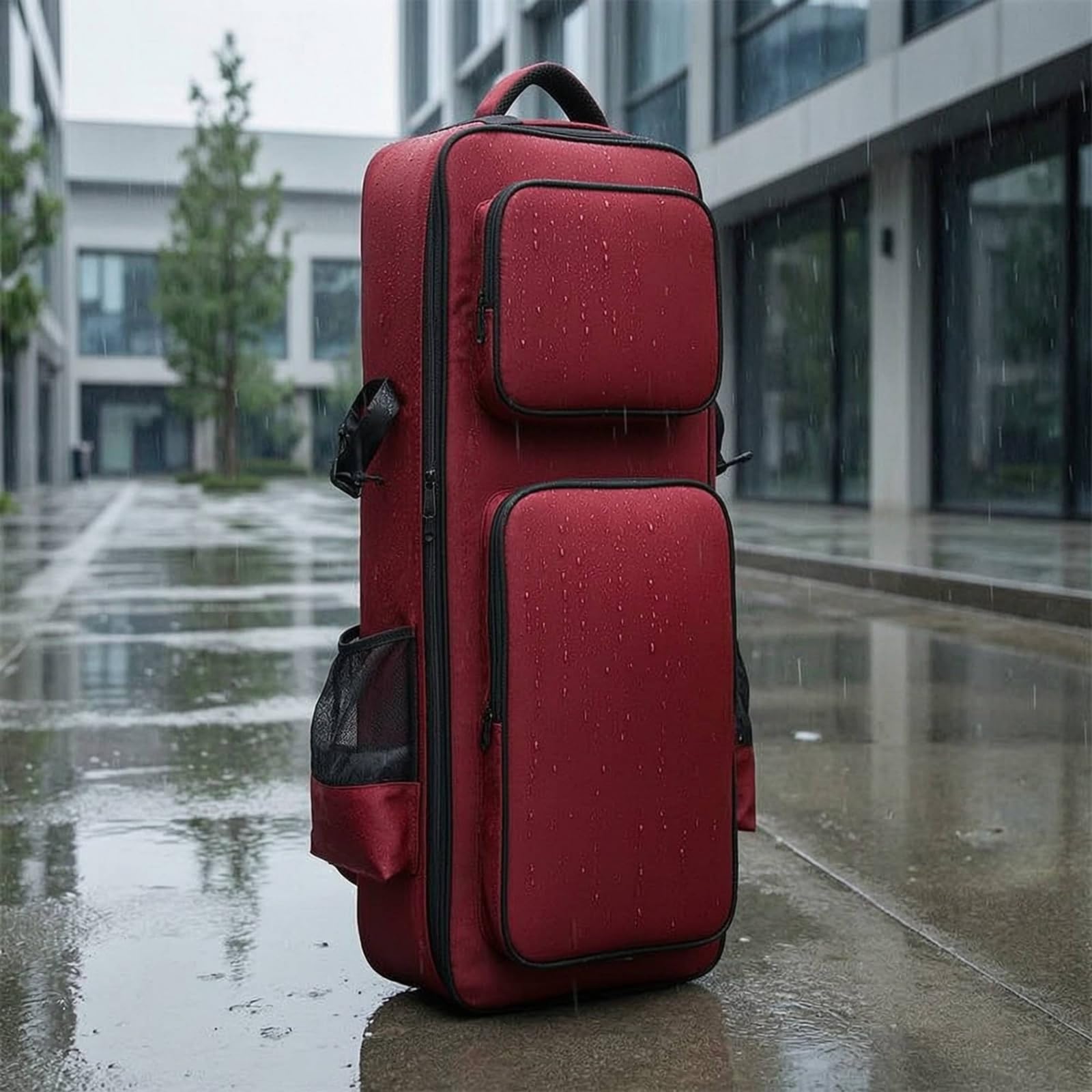 LRXFPIYF Instrumententasche wasserdichte Instrumententasche Koffer Rucksack Tragetasche mit Bequemem Tragesystem Umbaubar zu, Erweiterte Version Mit Rollen, Array, Schwarz