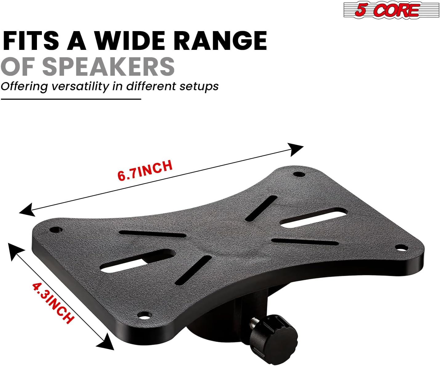 5 Core Speaker Stand Tripod Heavy Duty Adjustable Pair for PA DJ Stage & Event Telescoping Height up to 54″ Universal 35 mm Mount with Carry Bag - SS HD 2 PK 4.5 FT WH WB