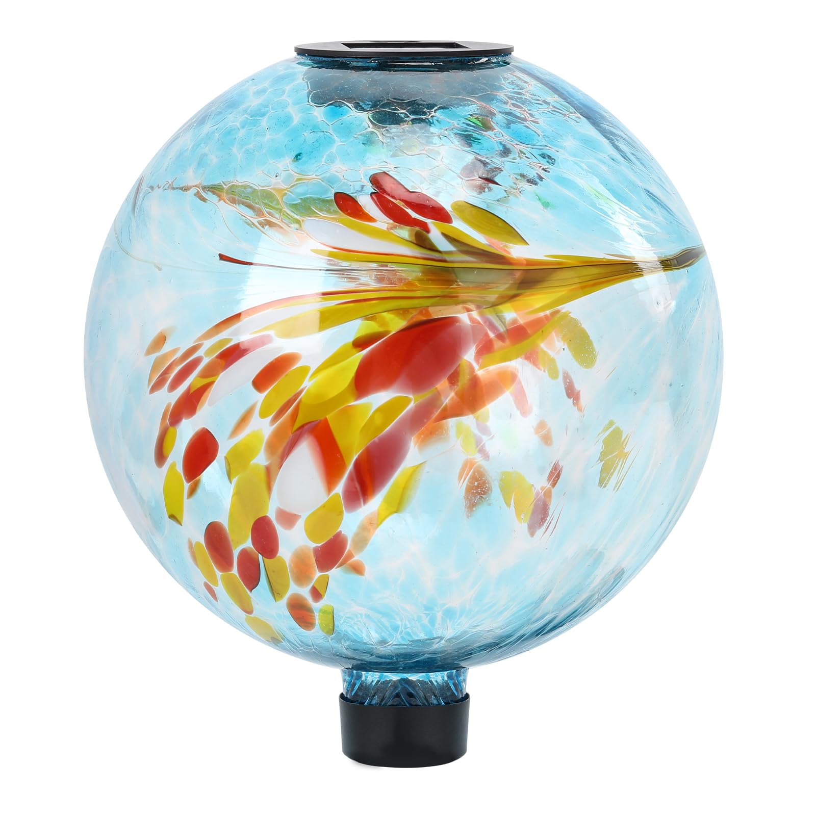 Solar Gazing Ball, 25,4 cm, Glas, reflektierende Gartenkugel für den Außenbereich, Rasen-Dekoration | Gazing Ball, Glaskugel, Solarkugel, Ornament für Garten, Hof, Zuhause, Tisch, Outdoor-Dekoration, Blau