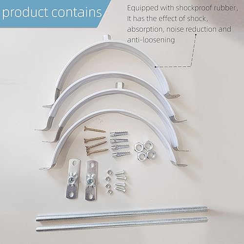 Miniatura 3 de 2 juegos de soporte de tubo ajustable, correa de hierro galvanizado resistente, soporte de pared para chimenea, kit de portador de conducto de