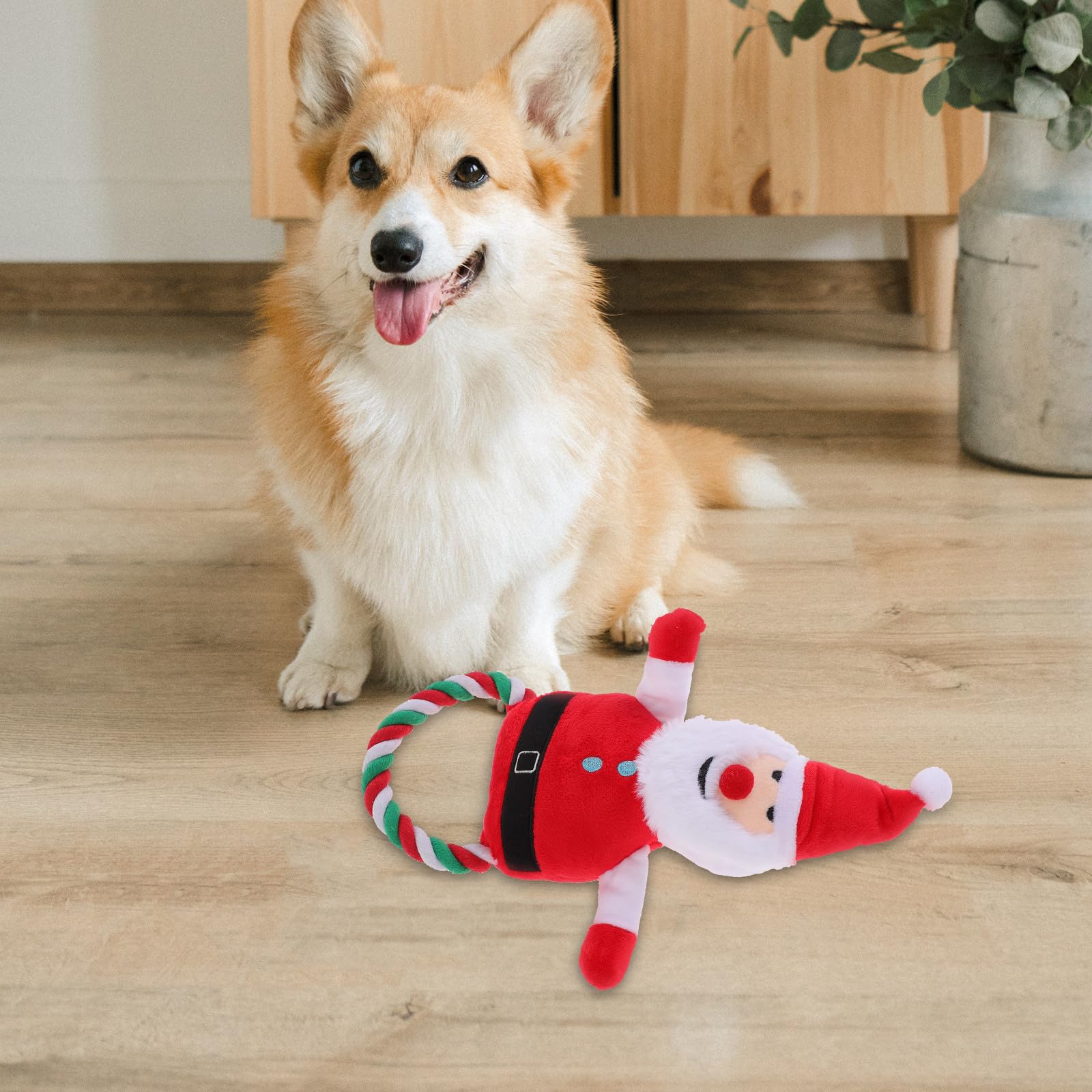 Toyvian 5 Stück Weihnachtliches Hundekauspielzeug als Santa Claus