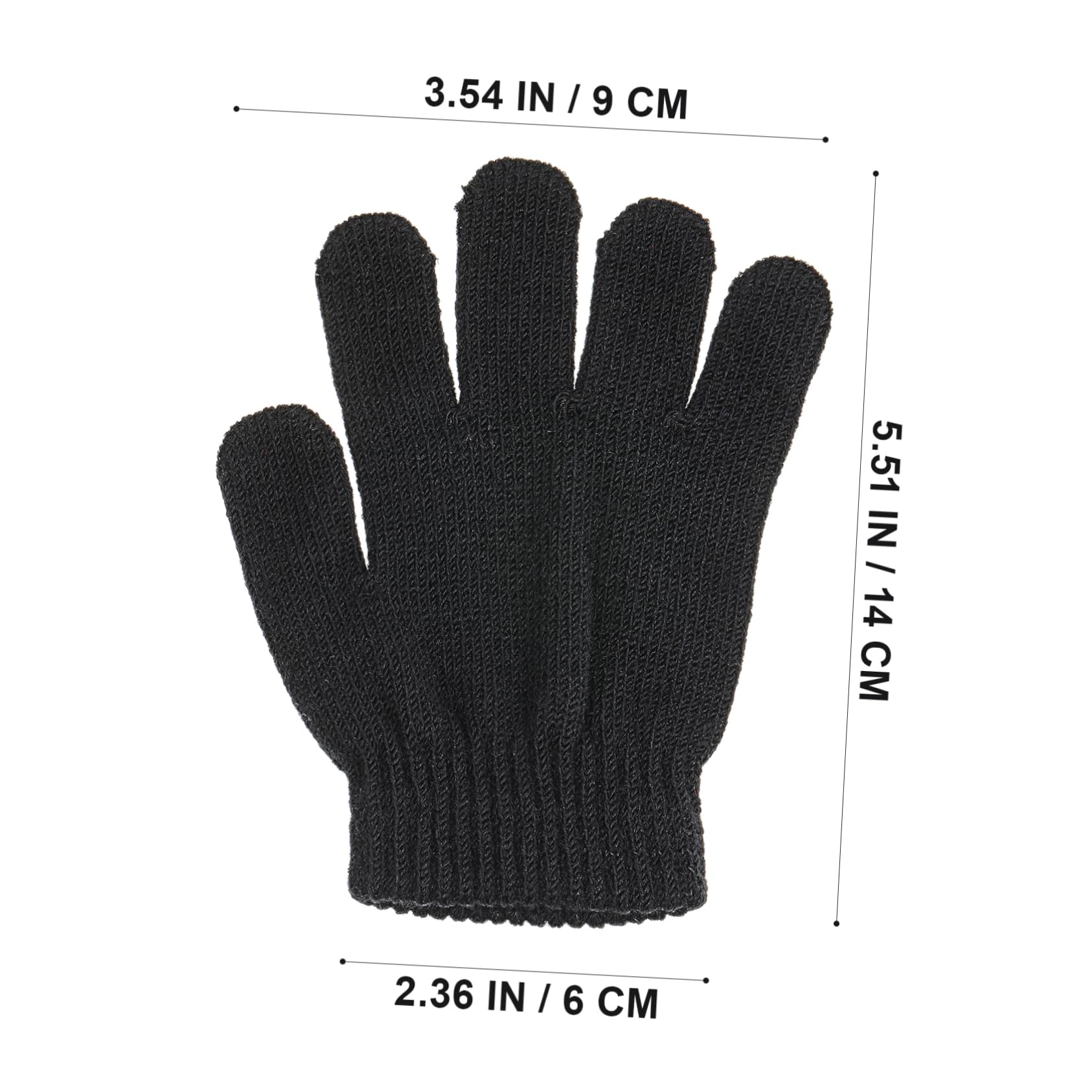 Abaodam Guantes de Invierno para Niños de 4 a 12 Años, de Tejido Negro, Cálidos y Cómodos, Ideales para Estación E Invierno en Actividades al Aire Libre