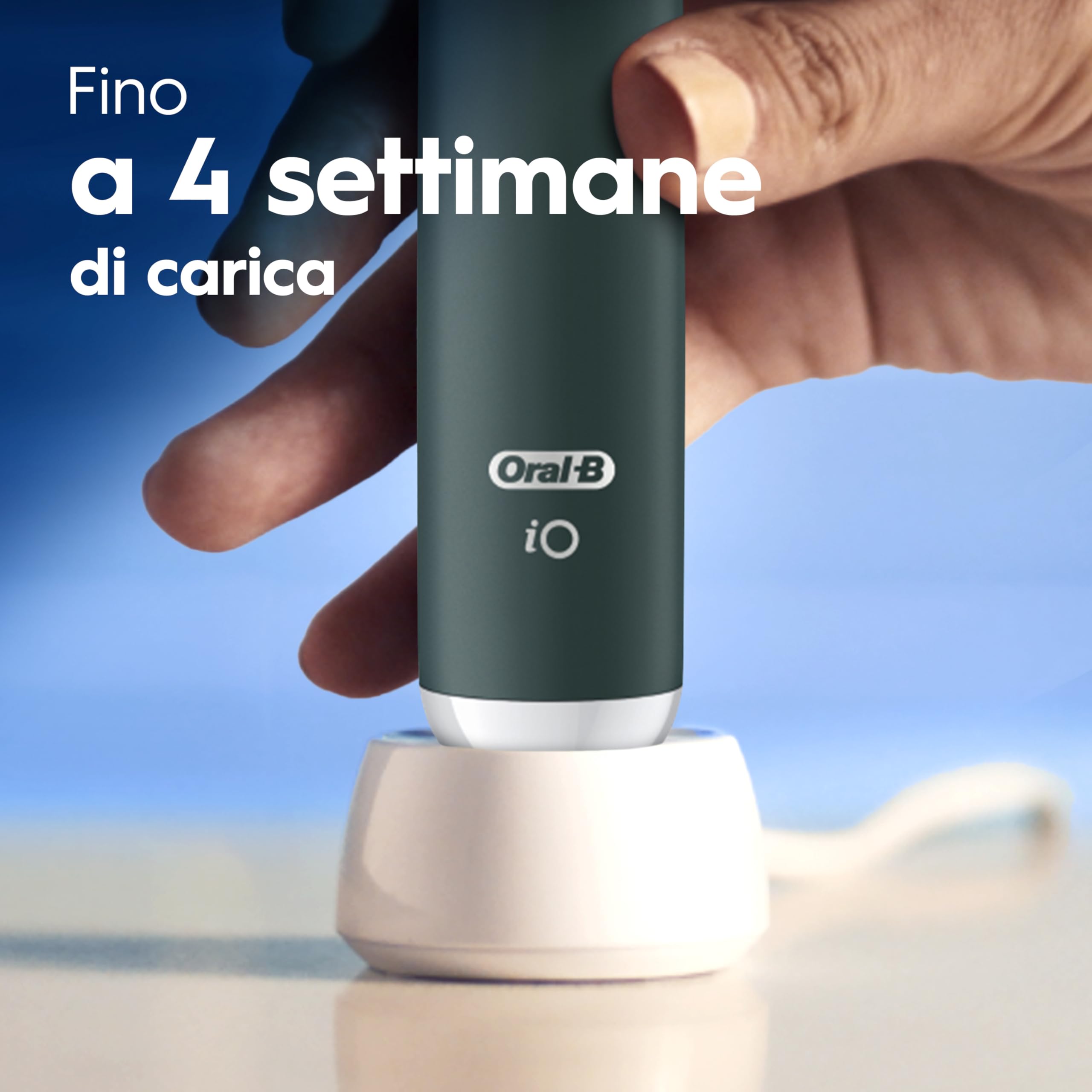 Oral-B Spazzolino Elettrico iO 2 Verde, 1 Testine Di Ricambio, Spazzolino Elettrico Ricaricabile, Pulizia Denti Efficace, Copri Testine, Sensore Di Pressione, Delicato Sulle Gengive, Custodia
