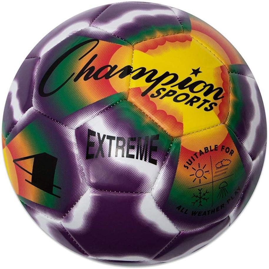 Champion Sports Extreme Tie-Dye Soccer Ball – Durable All-Weather Soccer Ball for Kids, Youth & Adults – Sizes 3, 4, 5