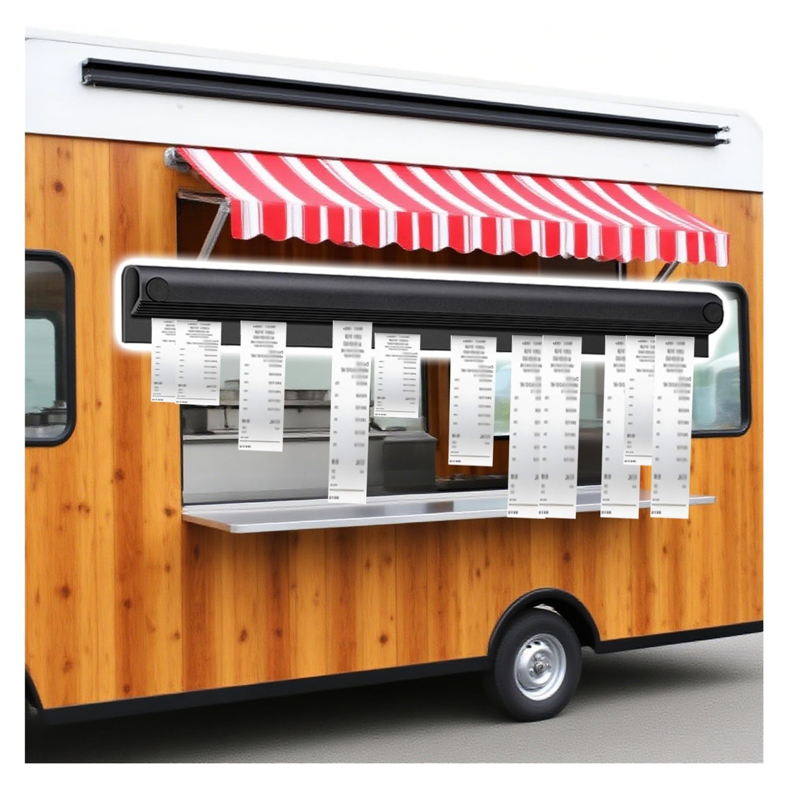 HAIXHX comandas para Restaurante Barra para Tickets para Food Truck, Soporte para Tickets 20 30 40 50 60 70 80 90 100 120 Cm, Estante para Recibos De Pedidos De Cocina(L 80cm/31 1/2inch)
