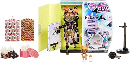 Miniatura 9 de L.O.L. Surprise! O.M.G. Winter Chill Missy Meow - Muñeca de moda y muñeca de gato bebé con 25 sorpresas