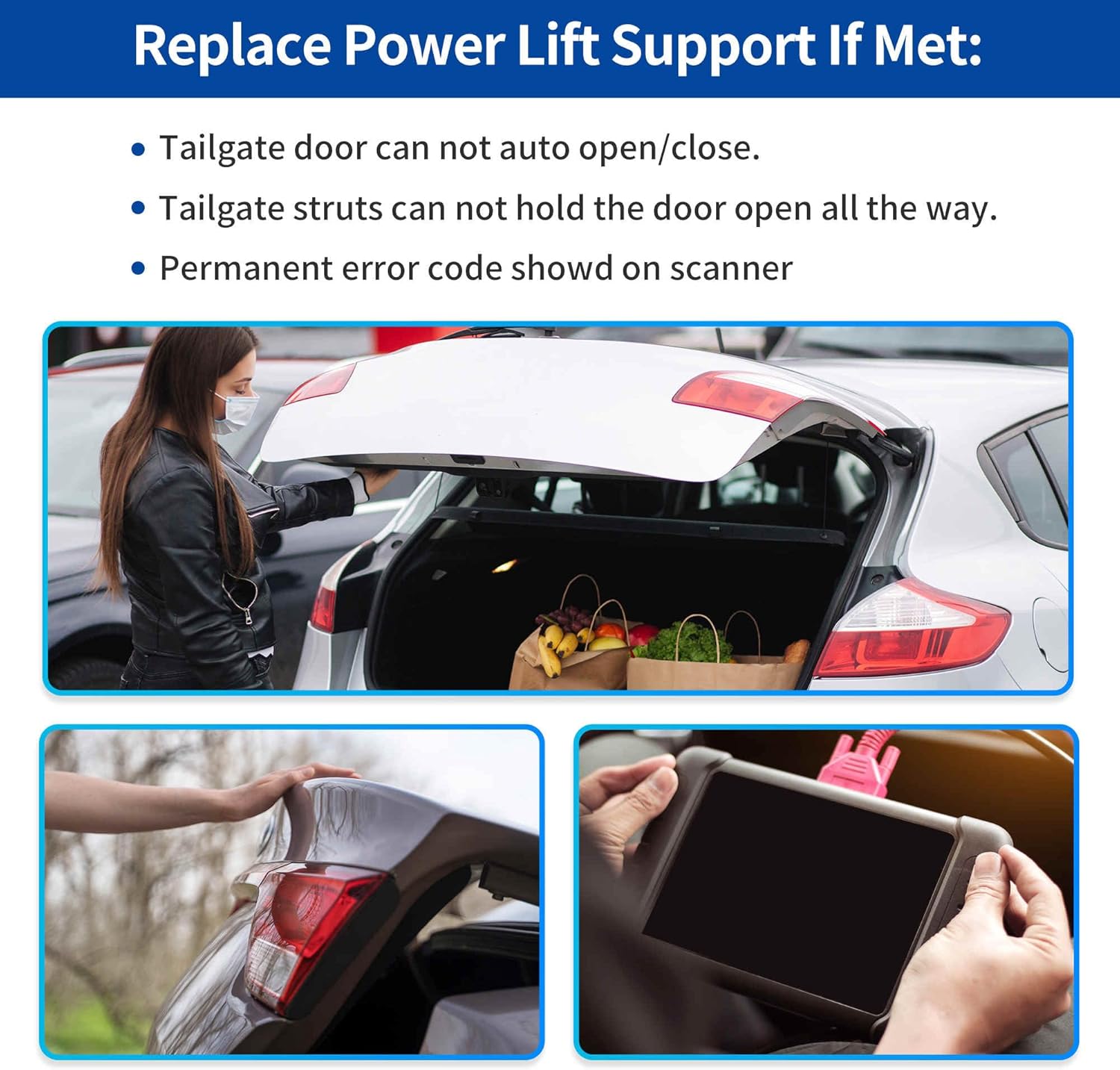 Rear Left Tailgate Power Lift Support for Tesla Model 3 2021 2022 2023 Rear Liftgate Power Hatch Shock Strut No.155148899B/155148800C/155148898B Electric Trunk Power Liftgate 1 Pc