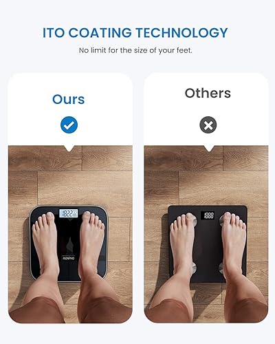 Miniatura 3 de RENPHO Báscula inteligente para peso corporal, báscula de baño digital de energía solar, báscula de peso Bluetooth con aplicación, monitor de