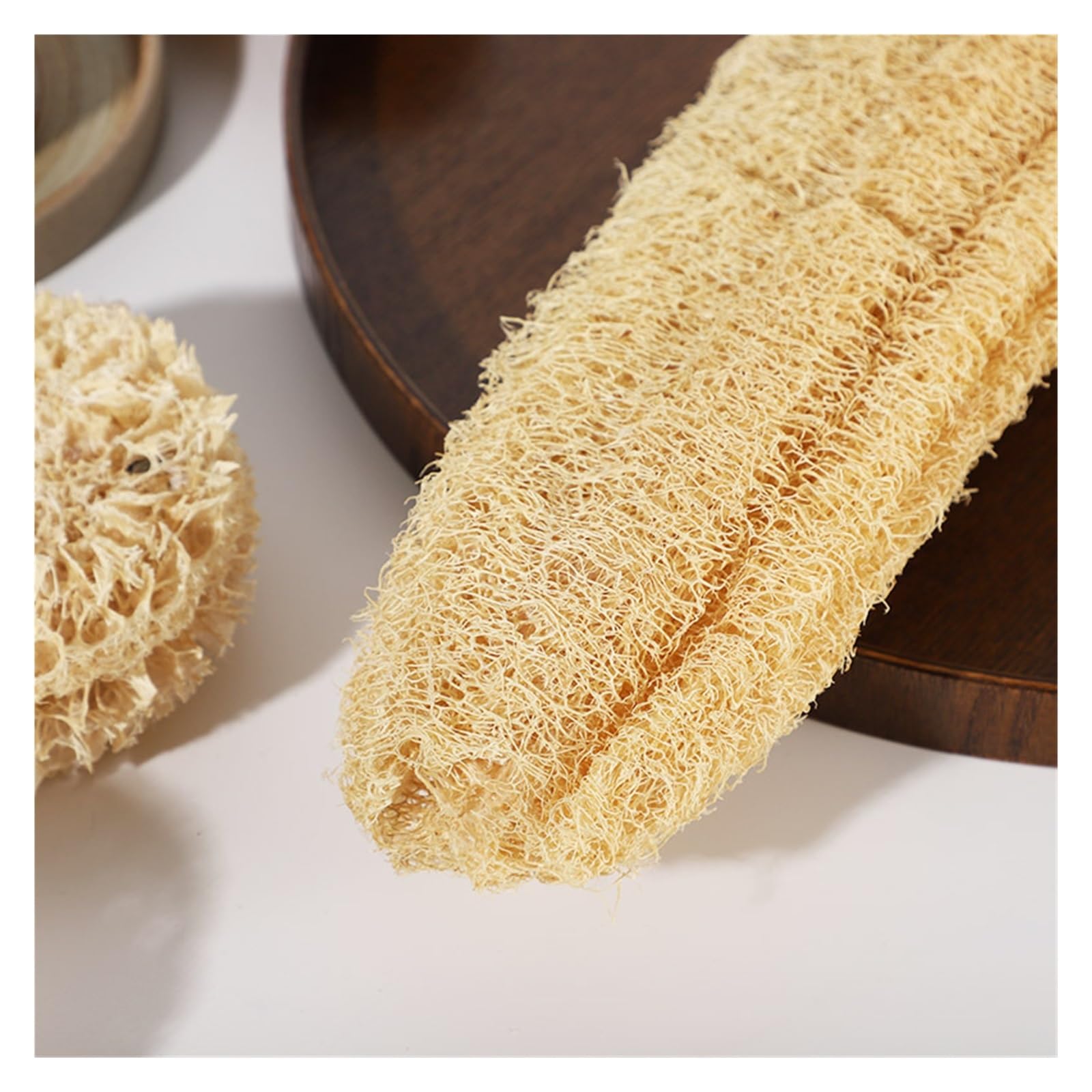 Esponja de loofa, 5 esponjas de lufa beige 20-28 cm for lavado corporal y cocina