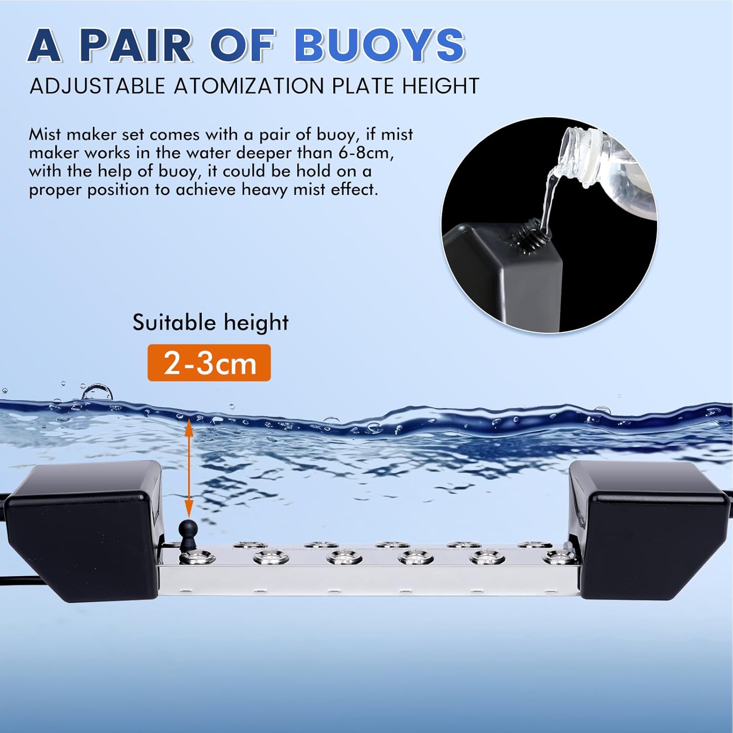 Ultrasonic Mist Maker 12 Heads, 9000mL/H Pond Fogger with 400W Power Supply Buoy Replacement Discs for Pond, Garden, Rockery, Greenhouse,Mushroom Halloween Decoration (12 Heads)