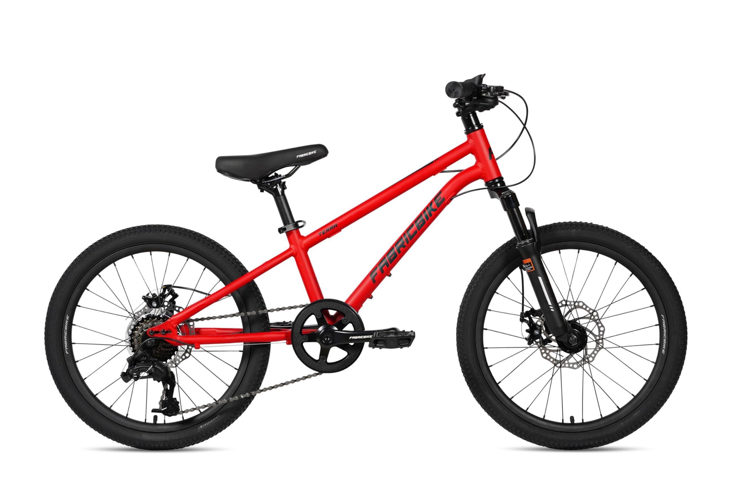 FabricBike Terra - MTB Mountain Bike 20 pollici alluminio per bambini 6, 7 e 8 anni, Bicicletta 20 Pollici, 7 velocità, freni a disco, Sospensione.