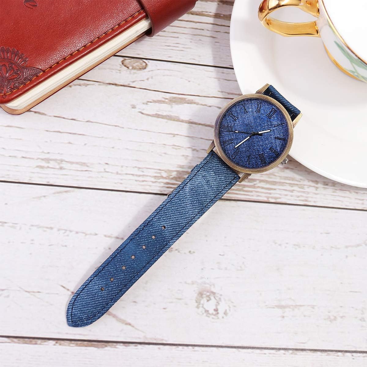 Mode polshorloge Elegante bloem horloges vrouwen mode casual quartz polshorloges verse dames kijken eenvoudige vrouw klok voor Vrouwen Meisjes (Color : Brown