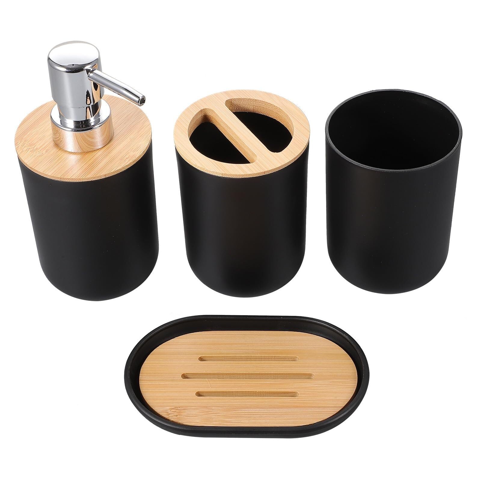 Organizador tocador multiusos negro para eliminar el desorden del baño