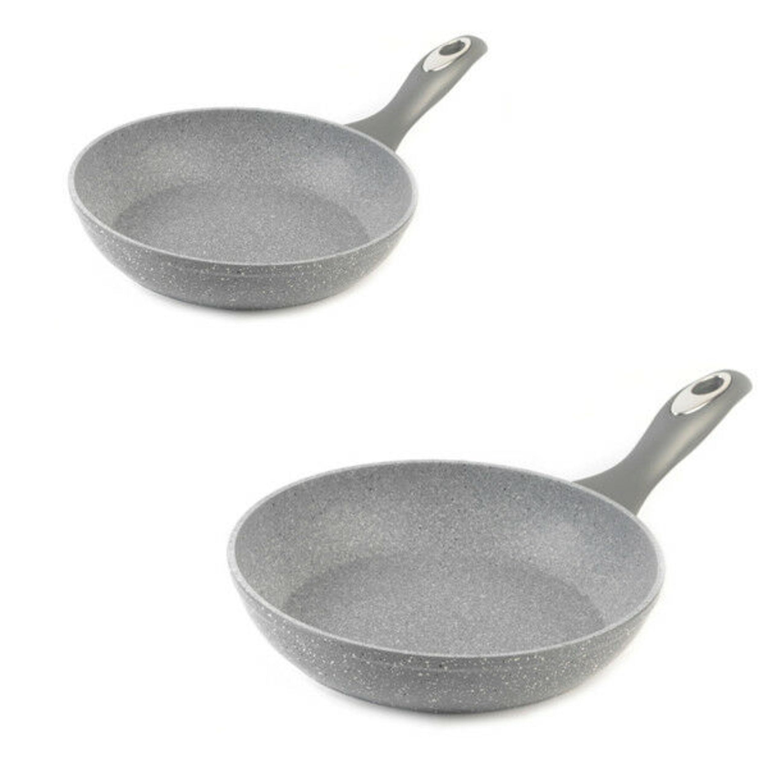 Salter COMBO-6442 Frying Pan Set – 2 Piece Non-Stick Induction Suitable Kitchen Pans, Heavy Duty Forged Aluminium Cookware, Egg, Omelette, Pancake Cooking Skillets, Fry & Sauté, Marblestone, 24/28 cm — image 1