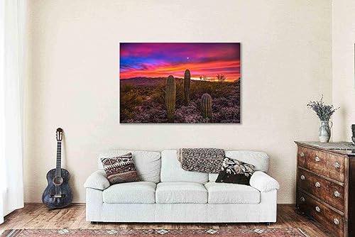Miniatura 10 de Southwestern Wall Art (Ready to Hang) Aluminum Metal Print of Saguaro Cactus Under Venus and Jupiter at Sunrise in Sonoran Desert near Tucson,