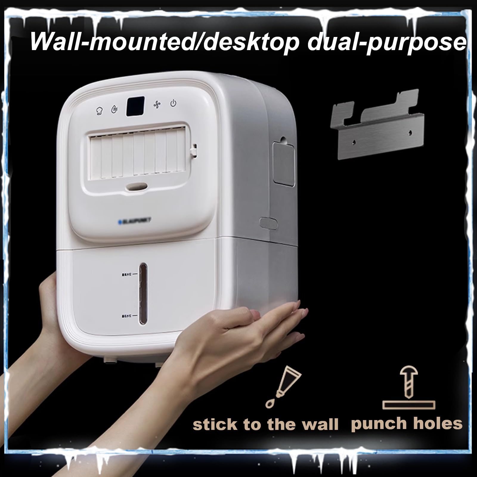 Raffrescatore D'aria Da Parete 5 Velocità Del Ventoo Ventilatore Senza Pale Con Pannello Touch E Timer 2 Opzioni Di Installazione per Casa, Ufficio, Campeggio