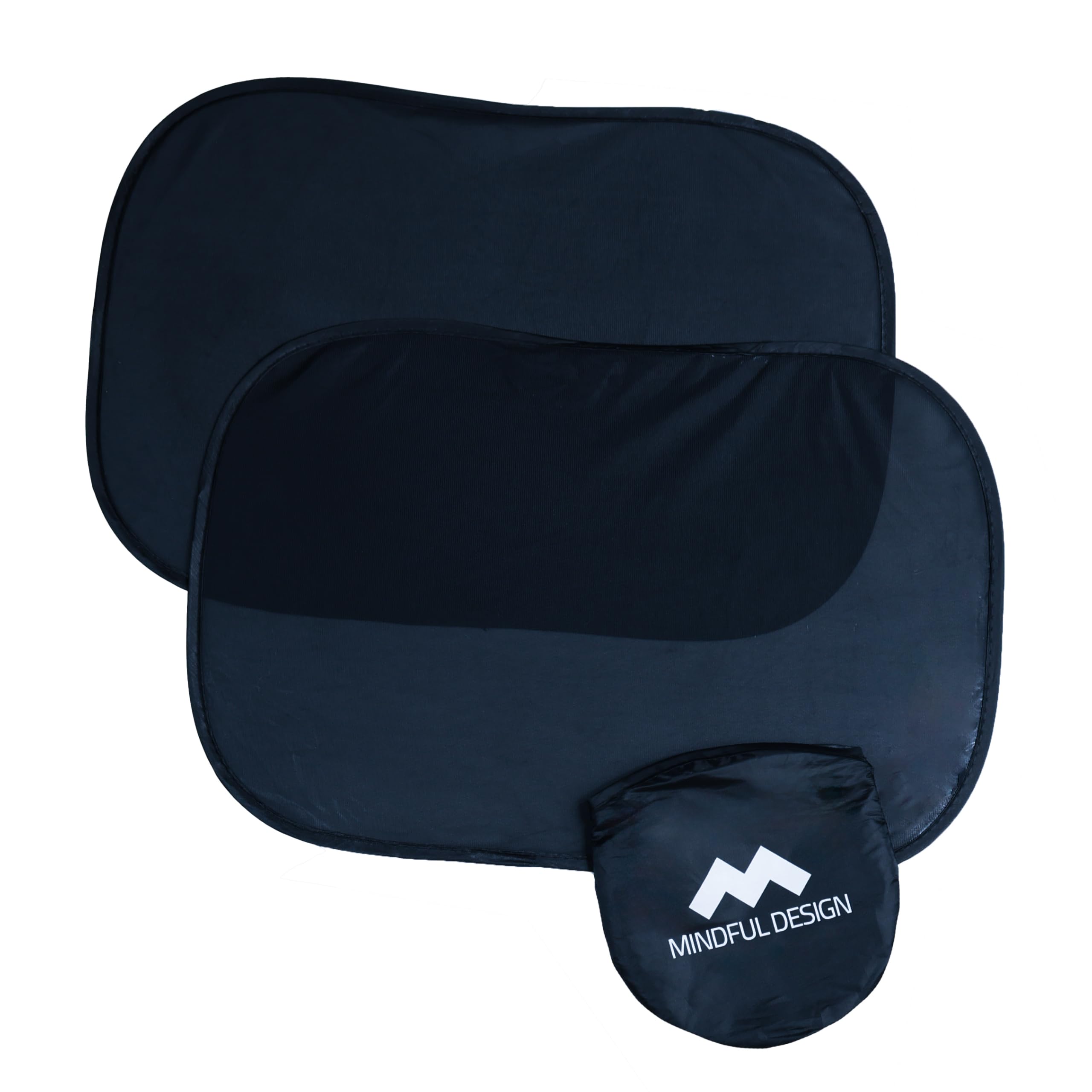 Mindful Design - Car Window Shades for Baby (2 Pack) - 21"x14" Sun Shade Blocker - Glare Shield and UV Rays Protection for Your Child - Side Window Screens for SUV - Mesh Car Window Shades for Baby