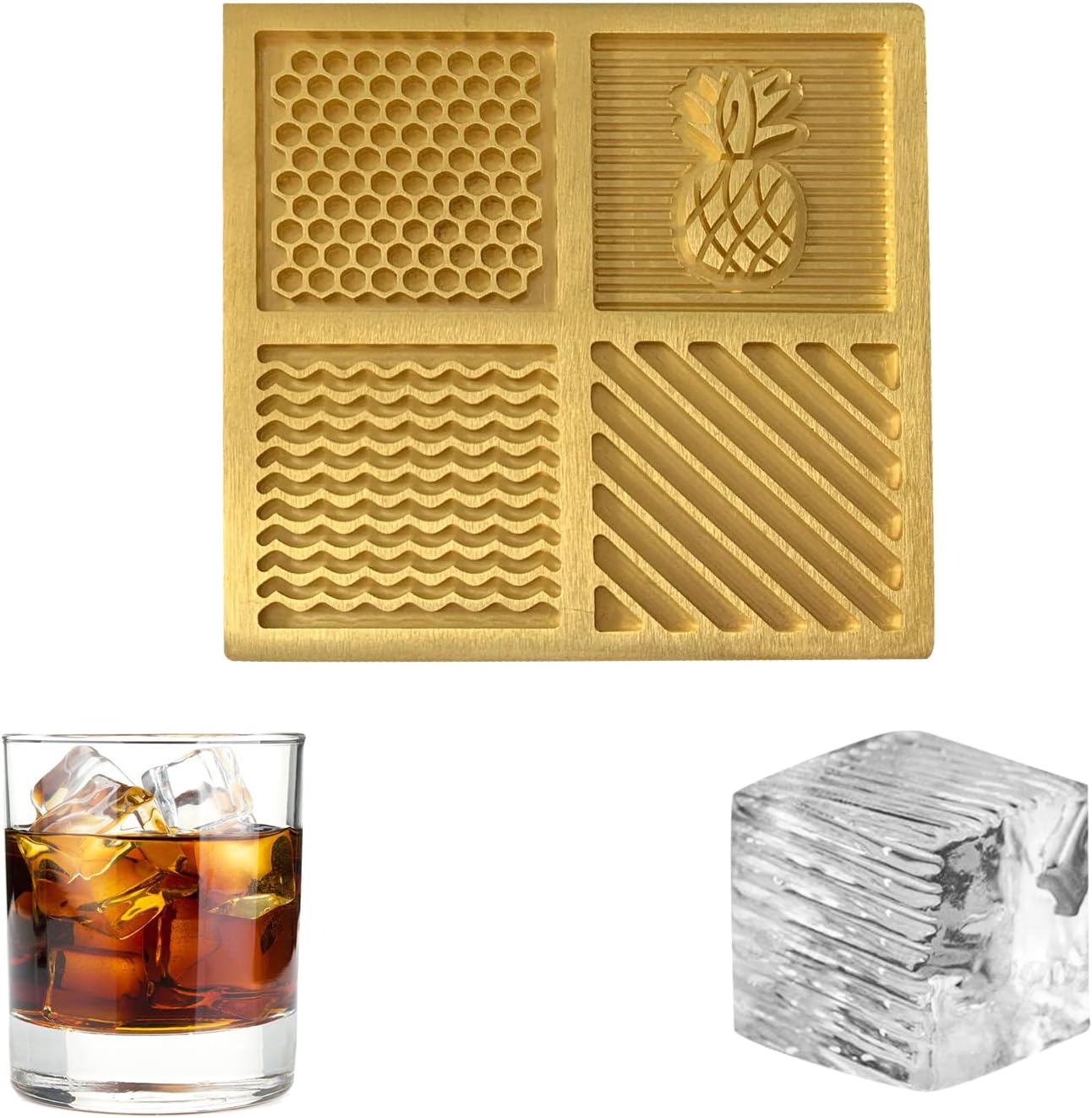 Ice Designer Tray, Small Pure Copper Craft Modern Ice Moulds, Ice