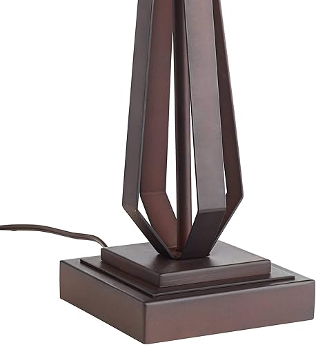 Miniatura 6 de Franklin Iron Works Roger Marta - Lámpara de mesa rústica de 25 pulgadas de alto, estilo occidental, cadena de tirar, acabado de bronce marrón,