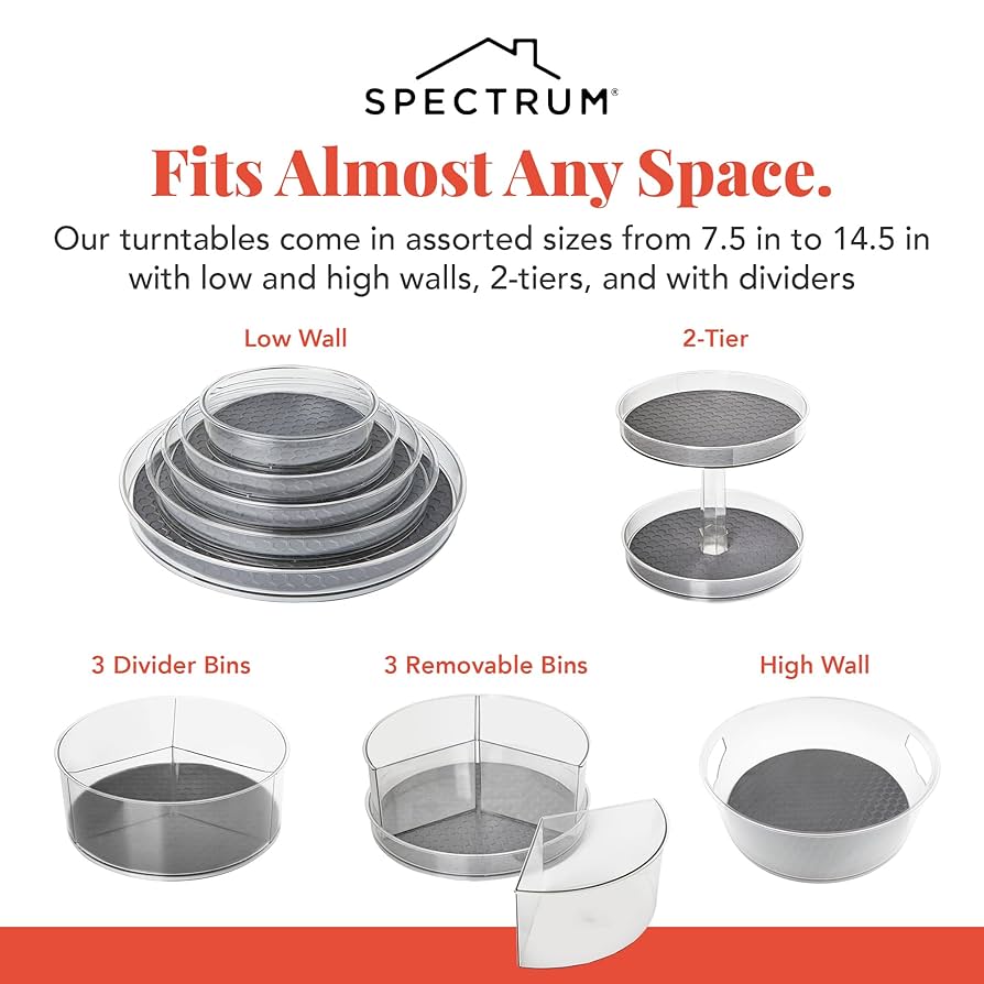 Amazon.com: Spectrum Lazy Susan Organizer, Hexa Round Small