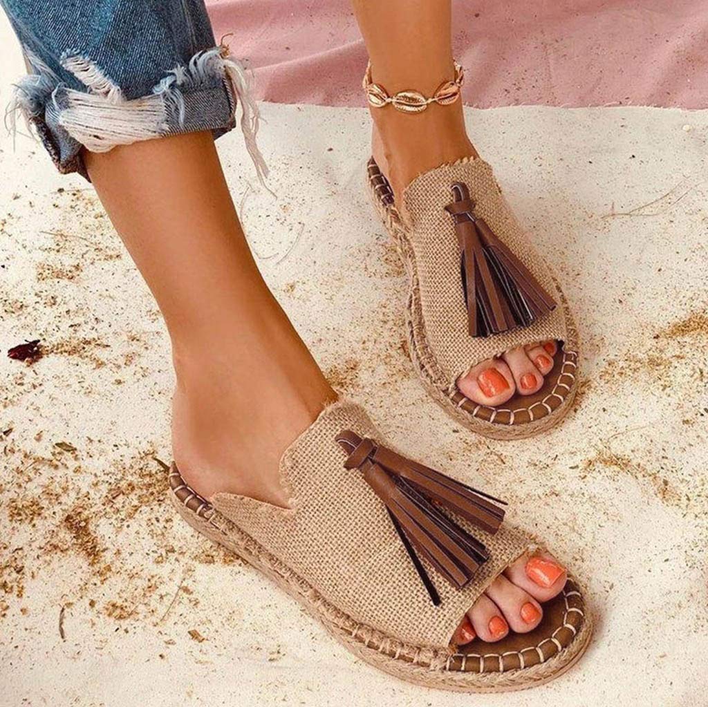 Sandali Gioiello Bassi Sandalo Donna Estivo Scarpe da donna Ladies Slippers Scarpe Sandals Fashion Flat Casual Fringe Women's Sandali Comodi Ciabattine Eleganti