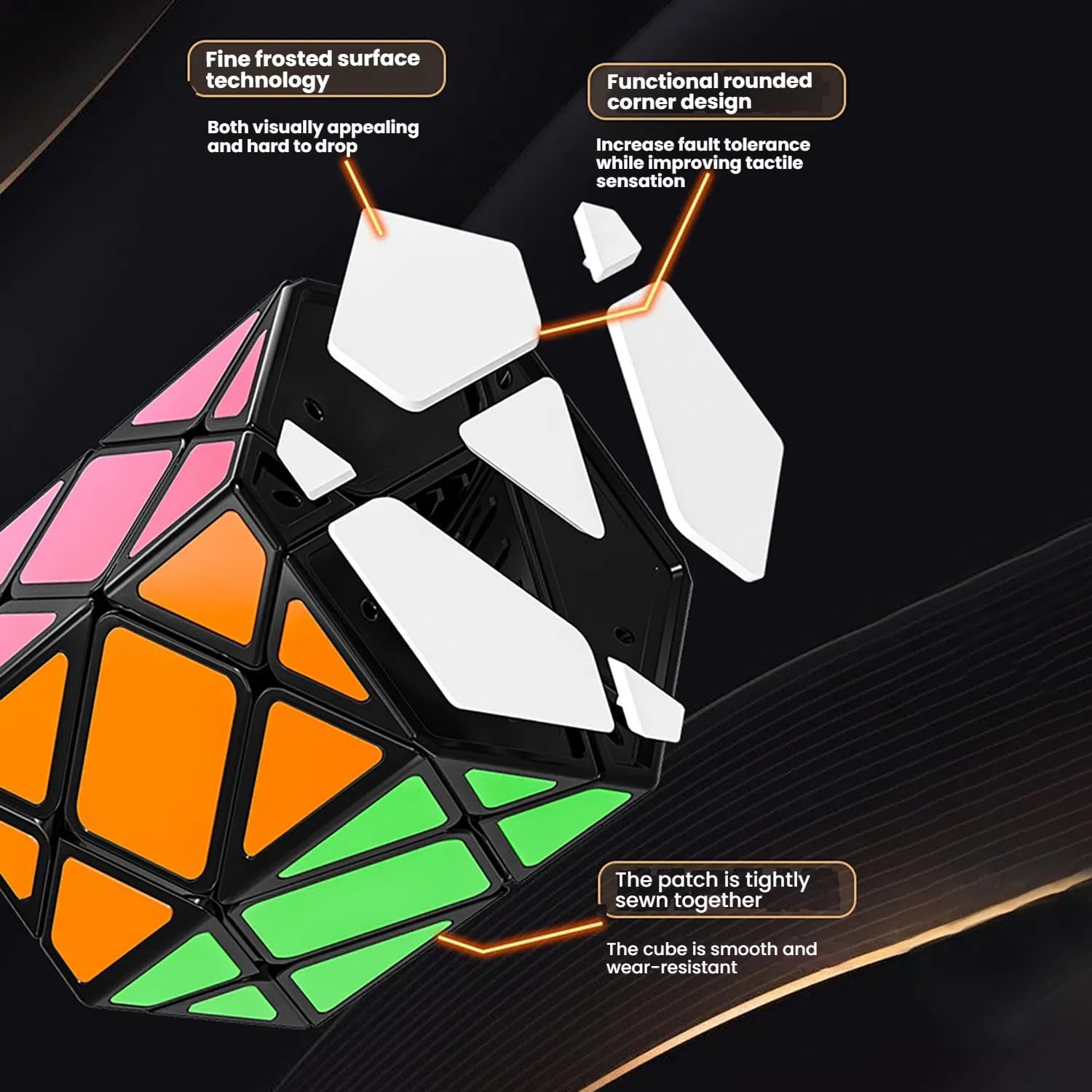 Hexagon Speed Cube 3x3, Unique Hexagonal Prism Shape Mod 3x3 Cube Puzzle, Challenging Brain Teaser & Collectible Gift for Advanced Solvers